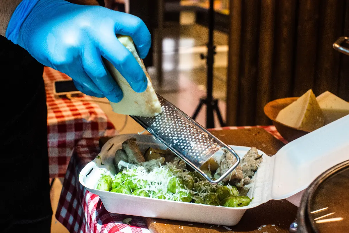 Grating parmesan cheese